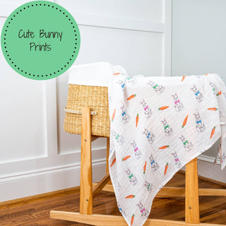 LollyBanks Hippity Hoppity Bunny Muslin Swaddle