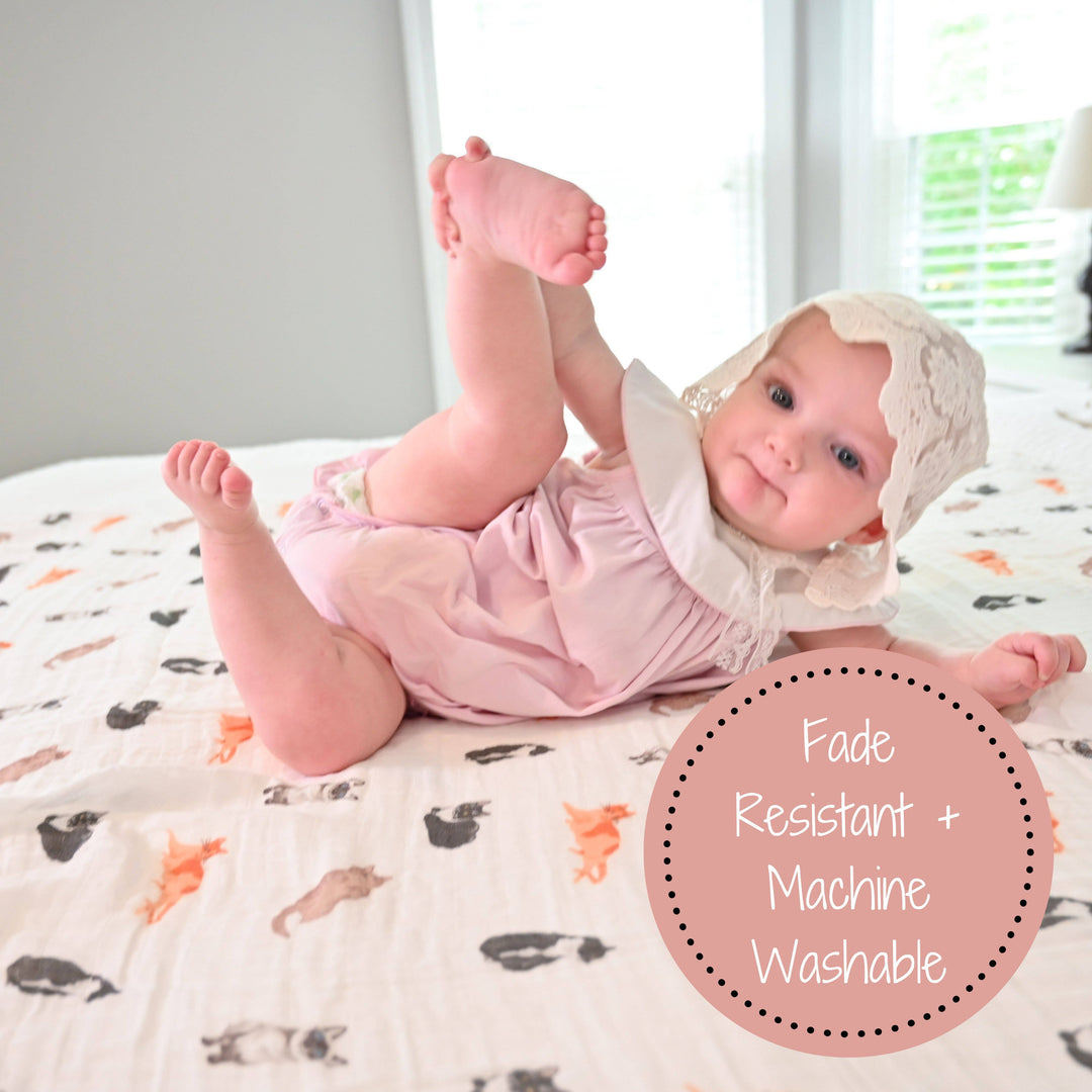 Here Kitty Kitty Muslin Swaddle Baby Blanket