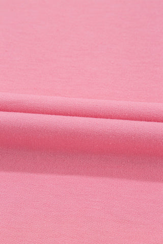 Rose Blossom Half Sleeve Raw Seam High Low Side Split Top