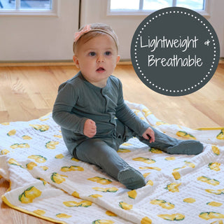 LollyBanks Main Squeeze Lemon Muslin Baby Quilt