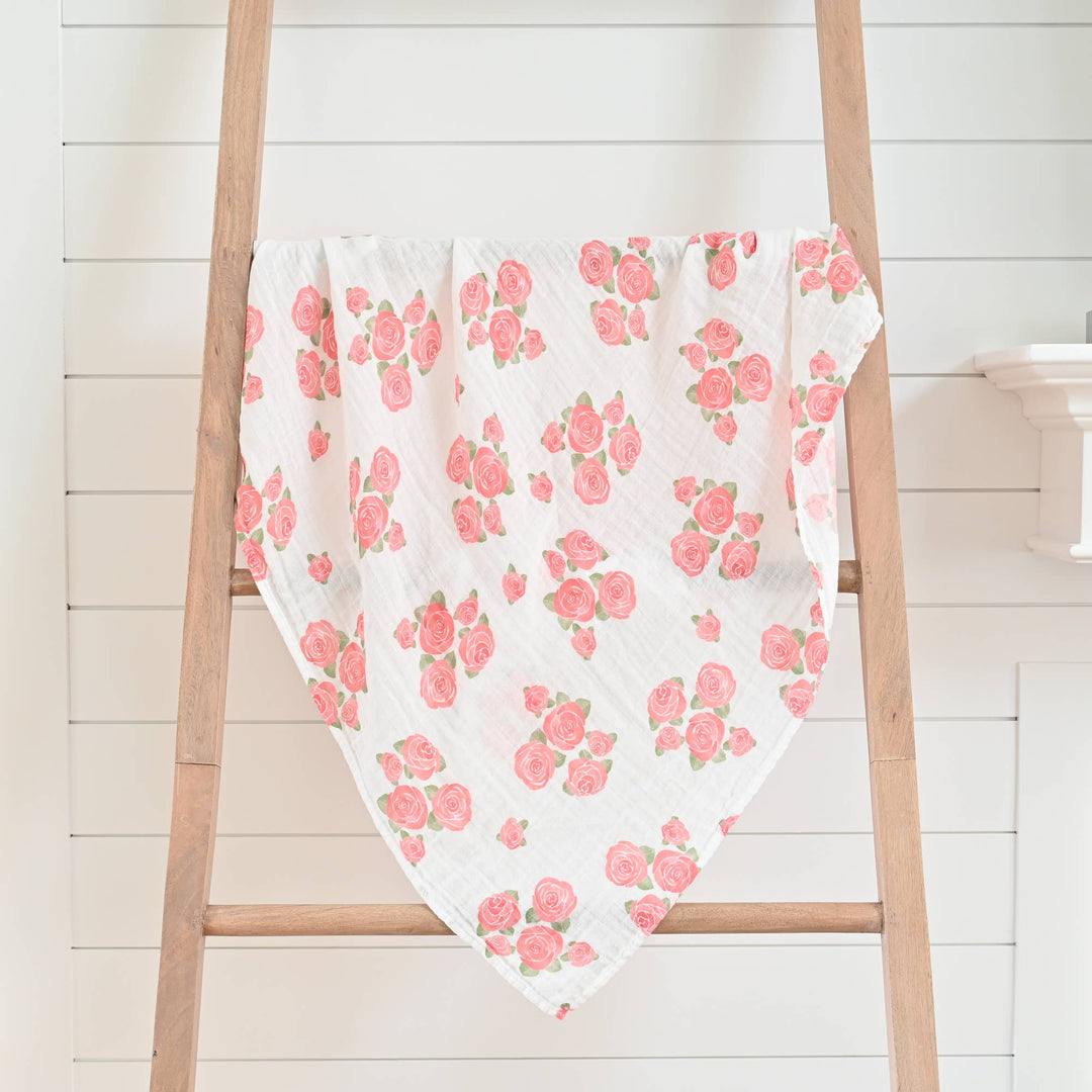 Blooming Elegance Muslin Swaddle Baby Blanket