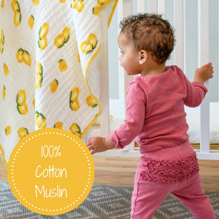 LollyBanks Main Squeeze Lemon Muslin Baby Quilt