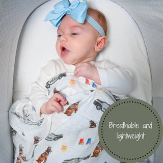 LollyBanks Policeman Muslin Swaddle Blanket