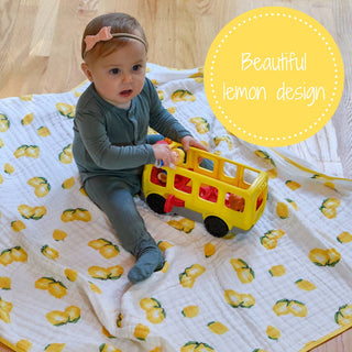 LollyBanks Main Squeeze Lemon Muslin Baby Quilt