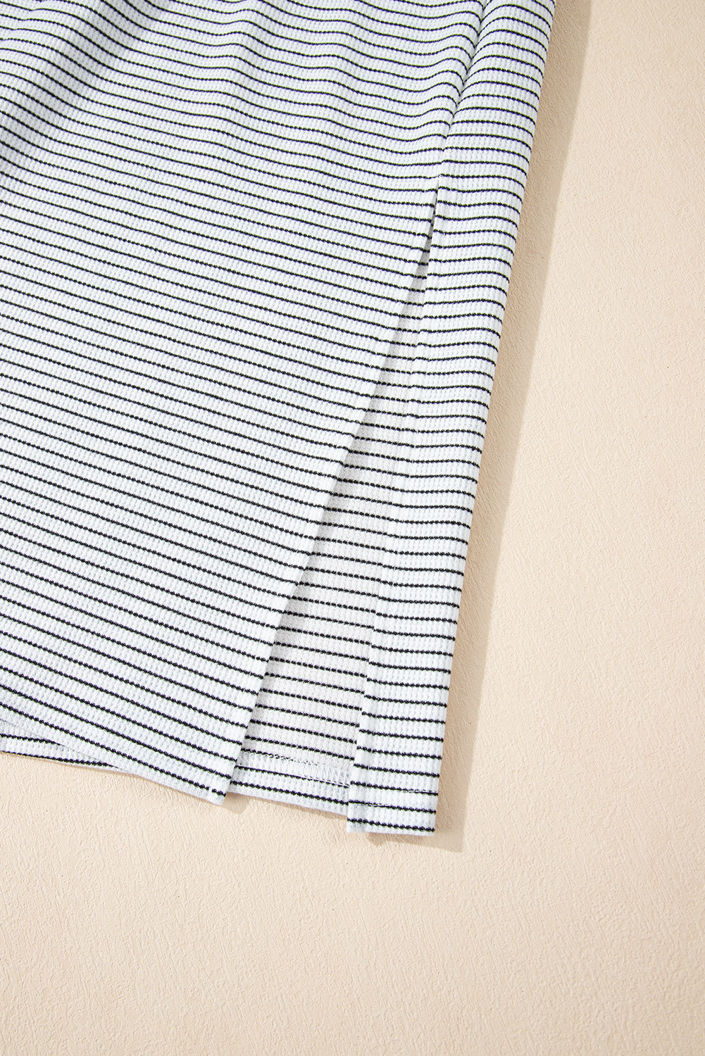 Black Stripe Sleeveless Criss Cross Peek A Boo Back Fitted Mid Length Dress