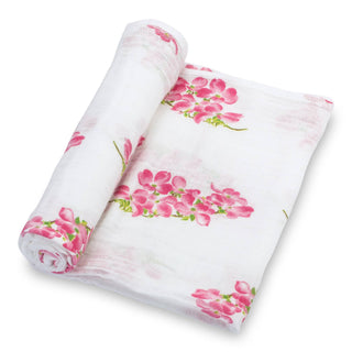 LollyBanks Dogwoods in Bloom Muslin Swaddle Blanket