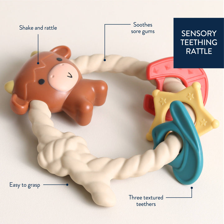 Itzy Ritzy - *NEW OPTION* Ritzy Rattle™ Silicone Teether Rattles: Highland Cow