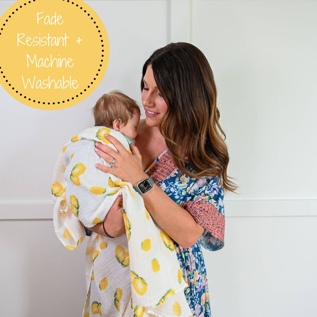 Lemon Muslin Swaddle Baby Blanket
