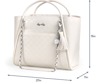 Itzy Ritzy Boss Tote Diaper Bag | Flat White Checkerboard