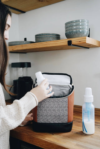 Itzy Ritzy Chill Like a Boss Insulated Bottle Bag | Coffee & Cream