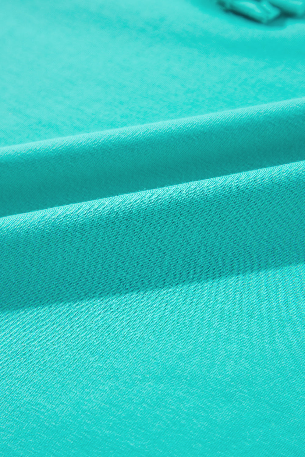 Island Aqua Solid Color Half Sleeve Buttons Henley Top