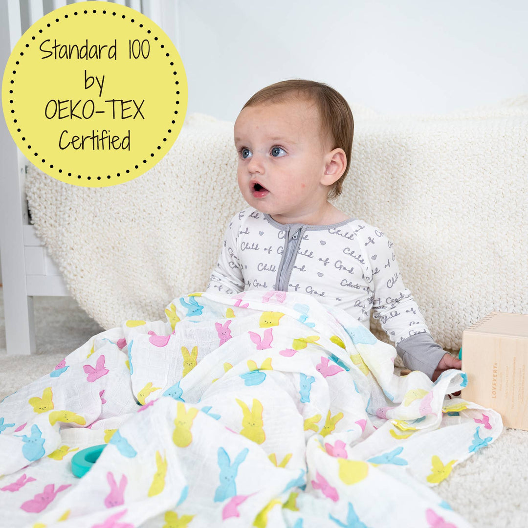 Easter Peeps Muslin Swaddle Baby Blanket