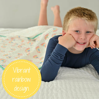 LollyBanks Somewhere Over the Rainbow Muslin Baby Quilt