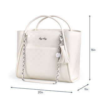 Itzy Ritzy Boss Tote Diaper Bag | Flat White Checkerboard