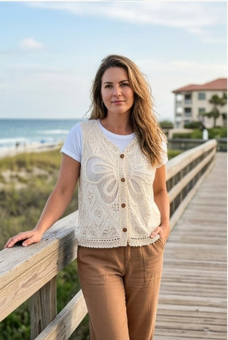 Boho-Chic Butterfly Lace Crochet Vest | Limited Boutique Edition