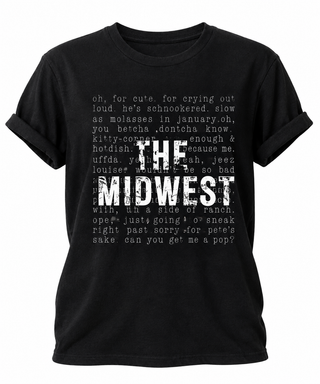The Midwest phrases graphic tee in black, shirt-only product image